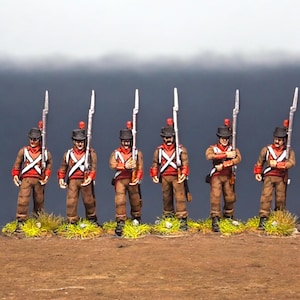 UNPAINTED Napoleonic Spanish Infantry Chistera Hats Marching X6 28mm 1/56 Wargames and Collectors Figures by Garrison Miniatures