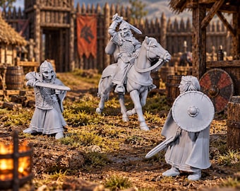 Shield Maidens X3 28mm Dark Ages Unpainted Resin Wargame Miniatures