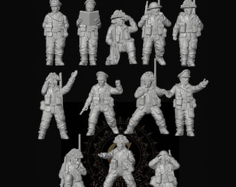 WW2 British Infantry HQ Set 28mm or 20mm