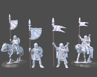 Dark Ages Carolingian Banners, Hornblowers, Foot & Mounted 28mm 1/56