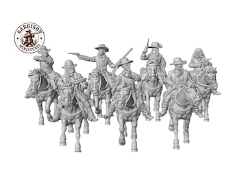 HO Scale Wild West 1/87 Unpainted Resin Mounted Outlaws Miniatures Train Layout