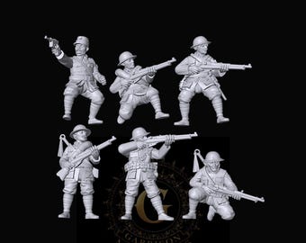 Chinese NRA Riflemen & NCO X6: 28mm
