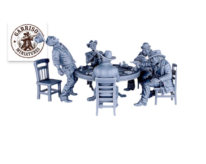 HO Scale Wild West 1/87 Unpainted Resin Poker Players Miniatures Train Layout
