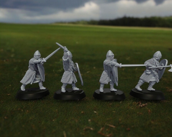 11thC Norman Knights on Foot 2 28mm 1/56