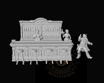 Saloon Bar 1:87 HO Scale Old West Model Railroad Railway Layout Resin Figures