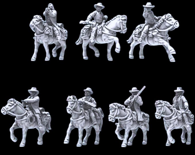 Mounted US Marshals, 28mm/32mm