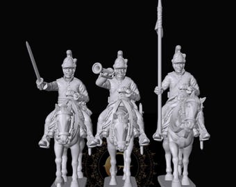 Austrian Chevaulegers Command X3:  28mm