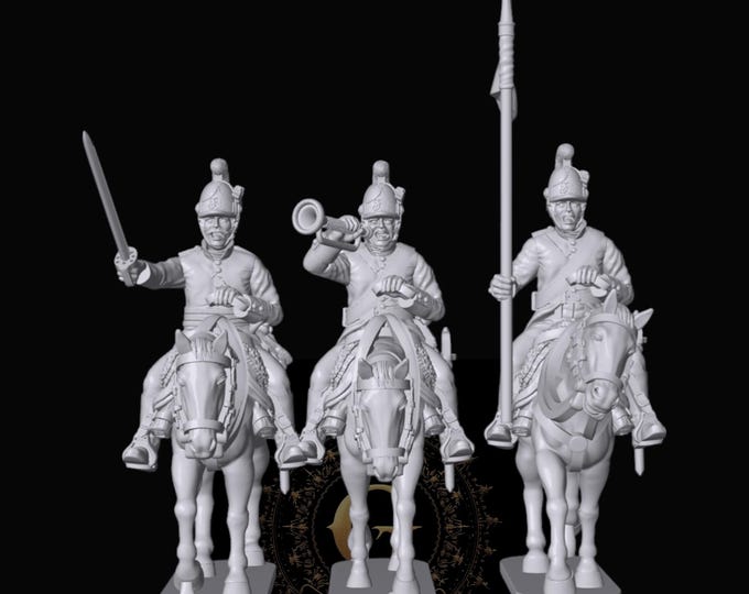 Austrian Chevaulegers Command X3:  28mm
