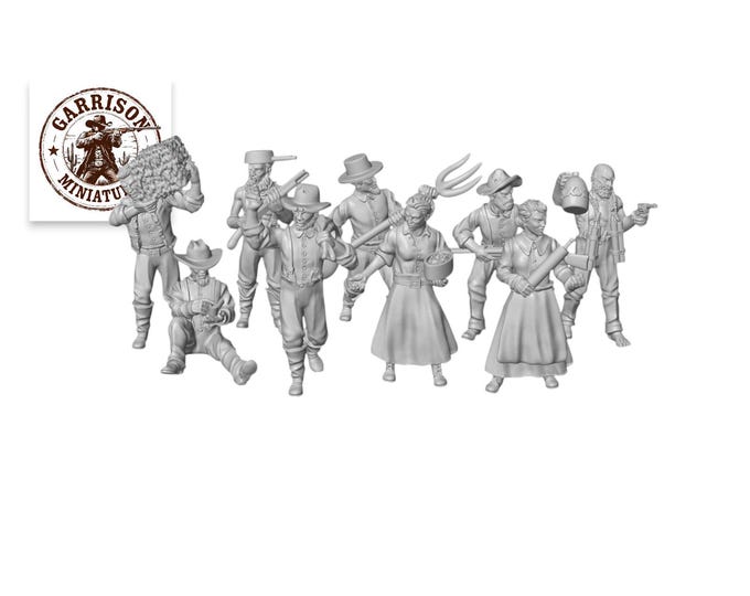 HO Scale Wild West 1/87 Unpainted Resin Farmers & Hicks Miniatures Train Layout
