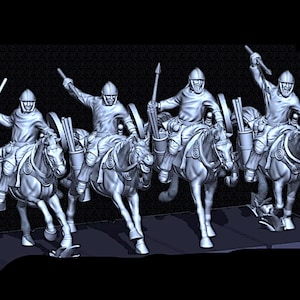 Late Roman Equites Limitanei X4 Saga Carthage Hail Caesar 28mm 1/56 Unpainted Wargames Collectors Figures by RW for Garrison Miniatures