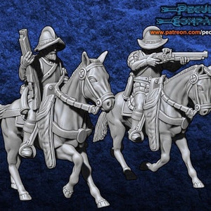 Medieval Spanish Empire Mounted Conquistadores X2 Reconquista 28mm 1/56 Unpainted Wargames Collectors Figures by PC for Garrison Miniatures