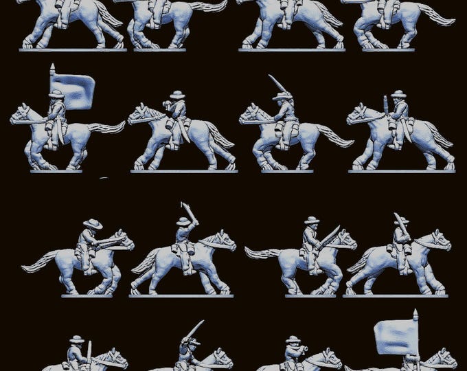 American Civil War Confederate Cavalry 15mm and 13.5mm Epic Scale