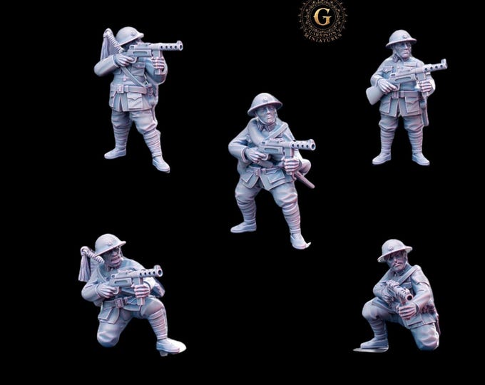 Chinese NRA Infantry with SMGs,  28mm 1/56