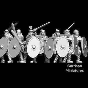 Ancient Roman Aurelian Legionaries X7 Saga CarthageHail Caesar 28mm 1/56 Unpainted Wargames Collectors Figures by RW for Garrison Miniatures