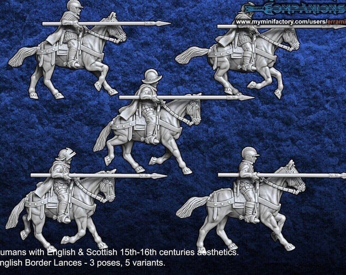 C15th/16th Medieval English Border Lances 28mm 1/56