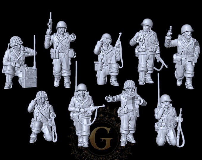 US Infantry HQ Set: 20mm and 28mm