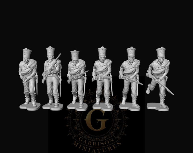 Prussian Fusiliers Attacking X6: 28mm