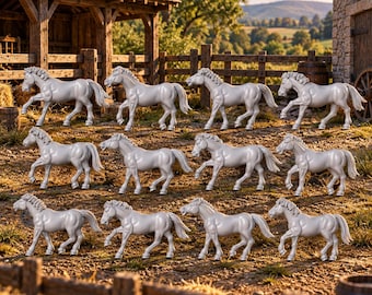 HO Scale Old West 1/87 Unpainted Resin Wild Mustangs X12 Miniatures Train Layout