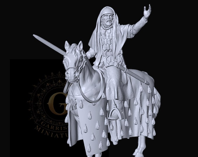 Saladin, Sultan of Egypt, 28mm Medieval Unpainted Resin Wargame Miniature