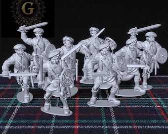 Scots Jacobite Infantry Lochaber Axes: '45 Rebellion, Culloden 28mm