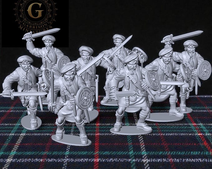 Scots Jacobite Infantry Lochaber Axes: '45 Rebellion, Culloden 28mm
