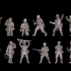 WW2 Red Army Infantry X12 ideal Bolt Action 28mm 1/56 Wargames and Collectors Figures by 3DB for Garrison Miniatures