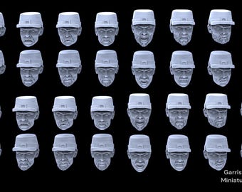 28mm (1/56) Black Troops Heads: American Civil War