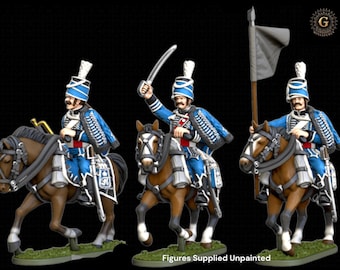 Saxony Hussars Command X3 28mm