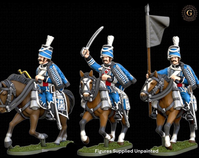 Napoleonic Saxony Hussars Command 28mm 1/56