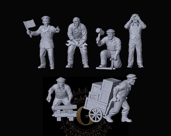 HO Scale Wild West 1/87 Unpainted Resin Railroad Workers Miniatures Train Layout