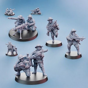 WW2 Chinese NRA Infantry Support Weapons ideal Bolt Action 28mm 1/56 Wargames and Collectors Figures by Kyoushuneko for Garrison Miniatures