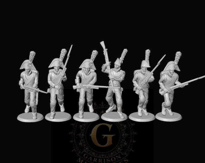 Spanish Line Infantry in Bicornes Charging 28mm