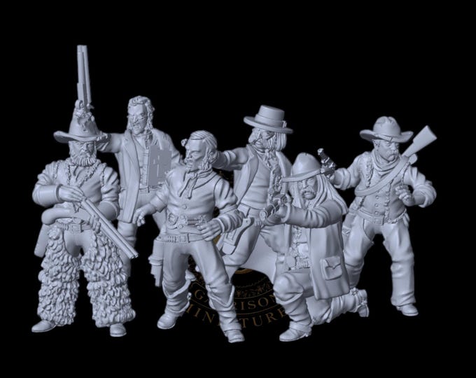 HO Scale Wild West 1/87 Unpainted Resin Bounty Hunters Miniatures Train Layout