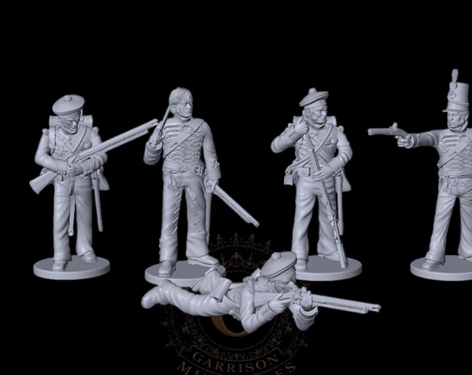 Napoleonic British 95th Rifles X5 28mm