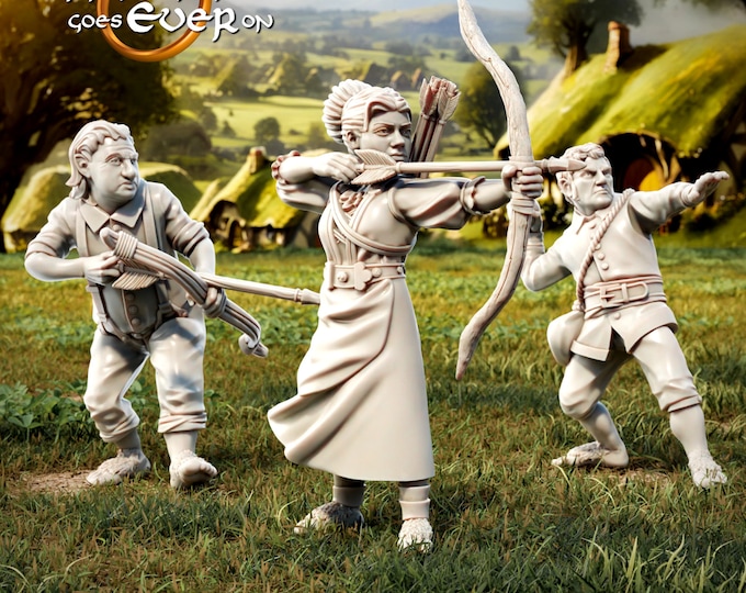 Hobbit Archers & Stone Thrower, 28mm 1/56