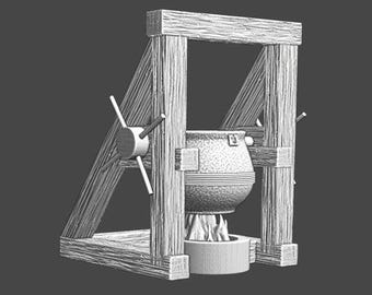 Medieval Siege Oil Boiler - 28mm 1/56