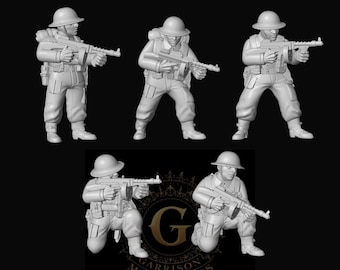 British Infantry SMGs X5 28mm 20mm 15mm Early WW2