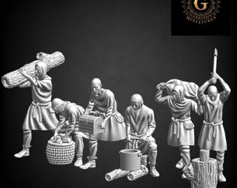 Medieval Workers Set - 28mm 1/56
