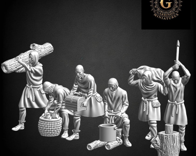 Medieval Workers Set - 28mm 1/56