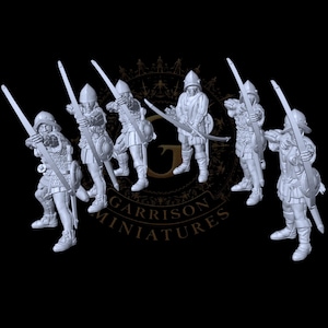 C15th/16th Anglo-Scots Longbows X6 Figures Empire Tudor 28mm 1/56 Wargames and Collectors Figures by PC for Garrison Miniatures