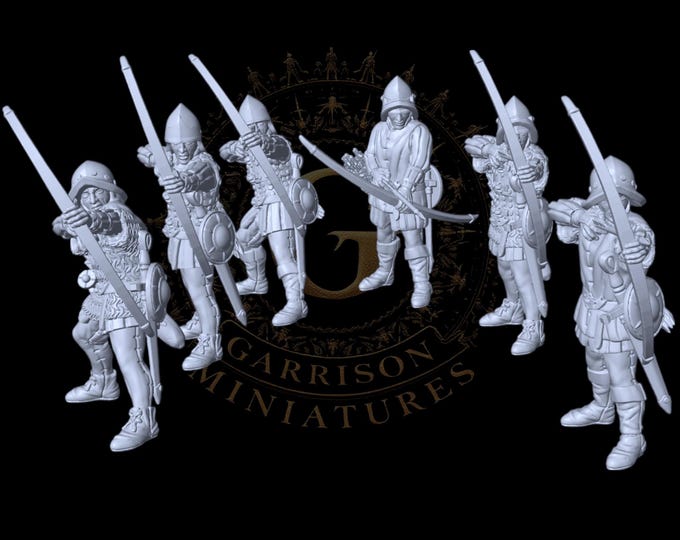 C15th/16th Anglo-Scots Longbows 28mm 1/56