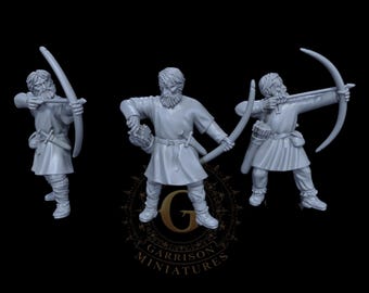 Medieval Woodsmen Peasant Archers X3 28mm
