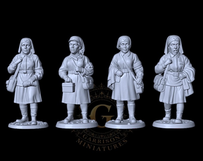 WW2 Stalingrad Russian Nurses X4 : 20mm & 28mm