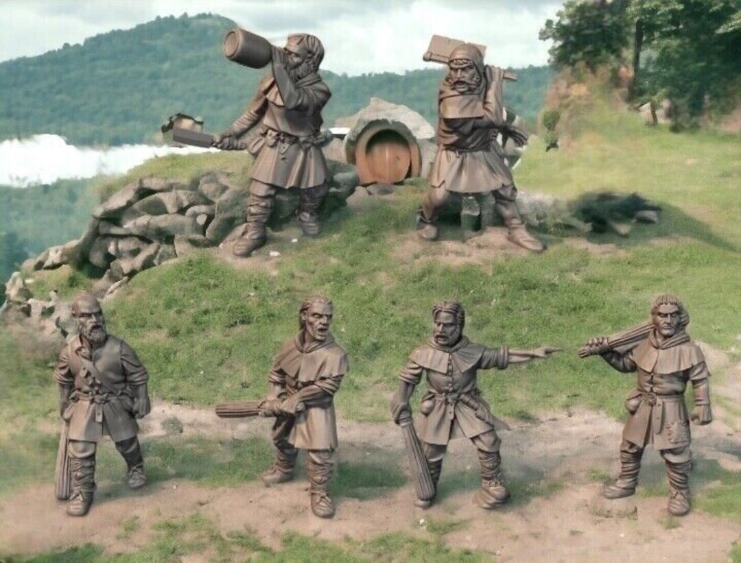 Sharkey's Men/ruffians/brigands 6 Figures 28mm Ideal Lotr MESBG Medbury ...