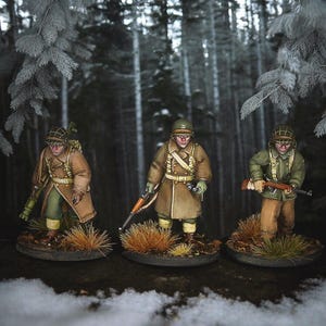 Unpainted  WW2 US Infantry Winter HQ Set ideal Bolt Action 28mm 1/56 Wargames and Collectors Figures by RKX for Garrison Miniatures