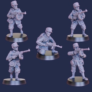 WW2 Finnish Army SMG Squad X5 Winter War ideal Bolt Action 28mm 1/56 Wargames and Collectors Figures by Kyoushuneko for Garrison Miniatures