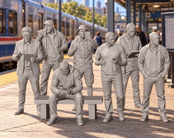 HO Scale 1:87 Modern Railroad Passenger  Figures Miniatures Railway Train Layout Station Scenery