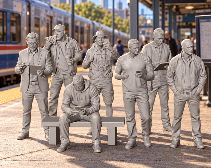 HO Scale 1:87 Modern Railroad Passenger  Figures Miniatures Railway Train Layout Station Scenery