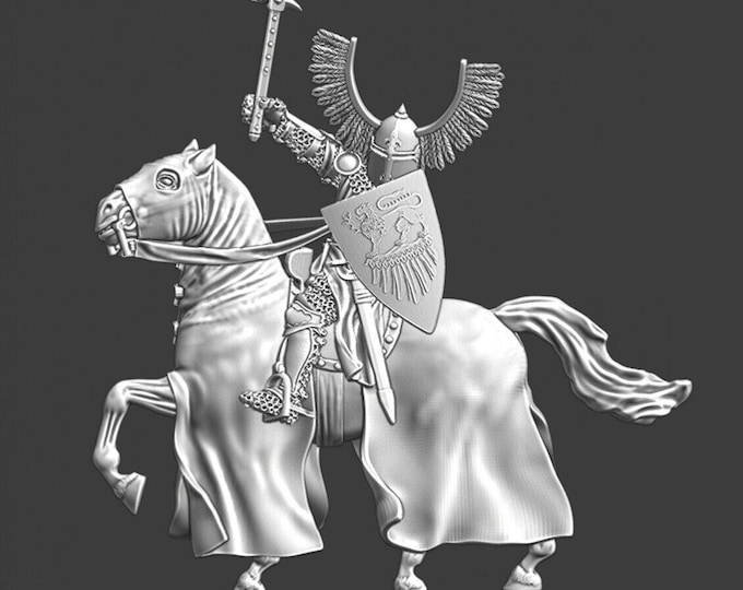Mounted Winged Teutonic Knight - 28mm 1/56