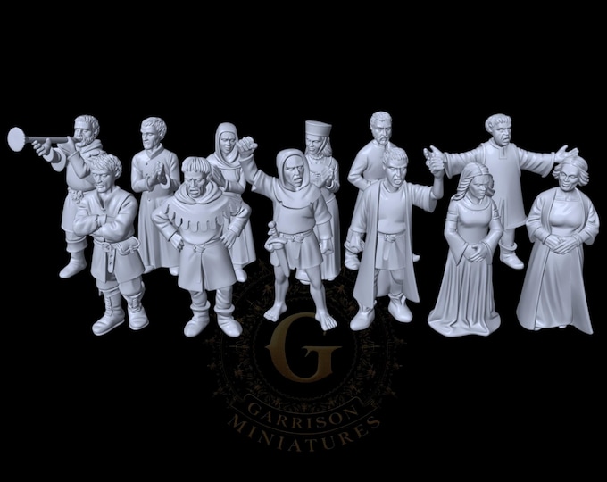 Medieval Tourney Crowd:  28mm 1/56